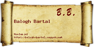Balogh Bartal névjegykártya